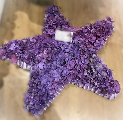 Personalised Funeral Tribute   Based Hydrangea Star