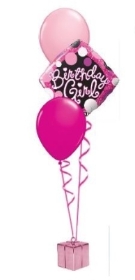 1 Foil 2 Latex Helium Bouquet Pink