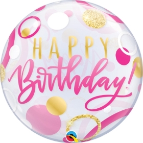 Happy Birthday 22inch Bubble Pink